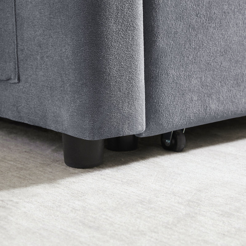 Canapé-lit convertible en tissu Modern, Gris