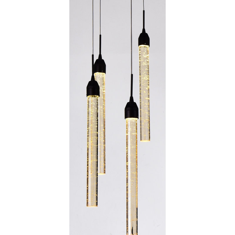 Luminaire suspendu moderne en cristal brun foncé 12 lumières Modern, Marron foncé