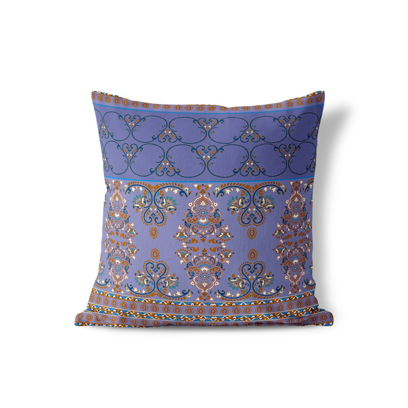 Housse et insert de coussin décoratif intérieur / extérieur en polyester / mélange de polyester, 20 po x 20 po, Blanc / Mauve