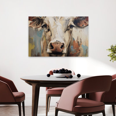 Cow No 1 Abstract Contemporary Landscape Nature Wall Art Print 1 Piece Wrapped Canvas Wall Art