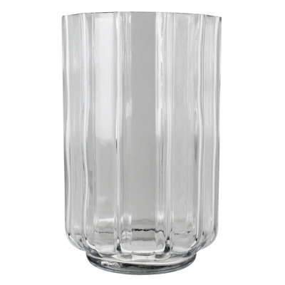 Ribbed Cylinder Vase, Glass - Tall