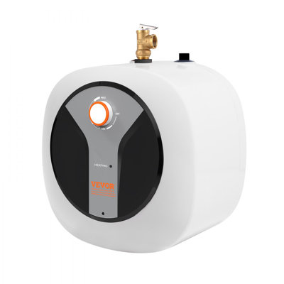 Mini-réservoir électrique de 8 gallons avec chauffe-eau, réservoir de 1440W de chaudière, soupape de sûreté à pression de température facile à installer, pour salle de bain Kichen, tablette murale fixée au sol