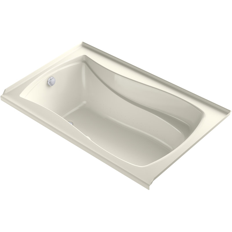 Mariposa 60" x 36" Alcover Air Acrylic Bathtub, Biscuit, Left