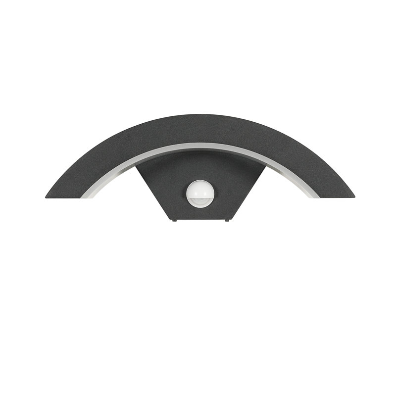 Matte Black 10cm H Integrated LED Outdoor Armed Sconce