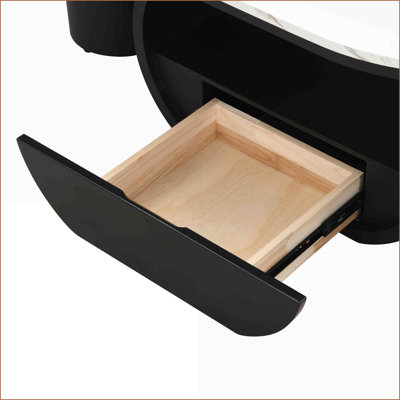Table basse ovale en métal 47,24 po avec tiroir de rangement et pieds réglables pour le salon