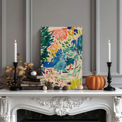 1pc Framed Kingery Painting Garden scenery, colorful plants and flowers, impressionist style Decor Print Vintage Wall Poster Home Decor Perfect Gift for Modern Artwork For Bedroom Living Room