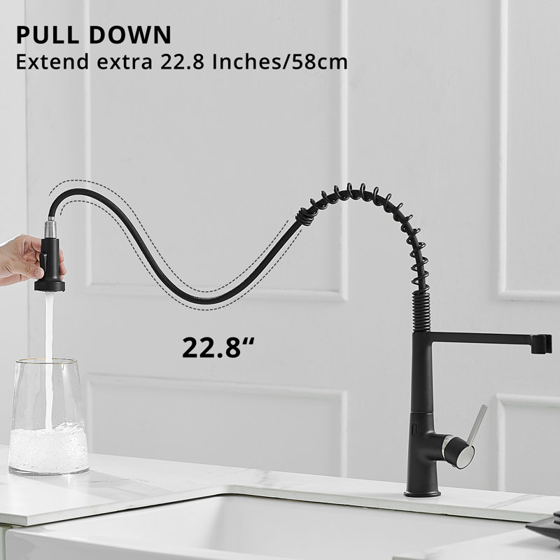 FLG 1270series Pull Down Touchless Kitchen Faucet, Black
