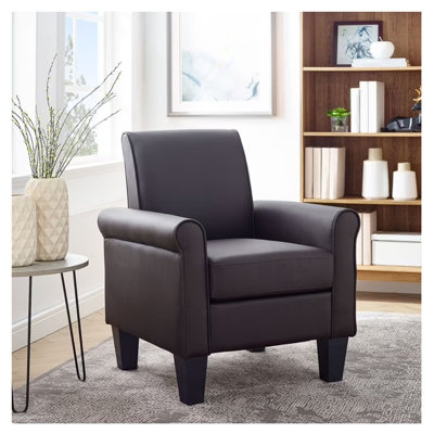 Alrun Upholstered 29" Wide Faux Leather Armchair