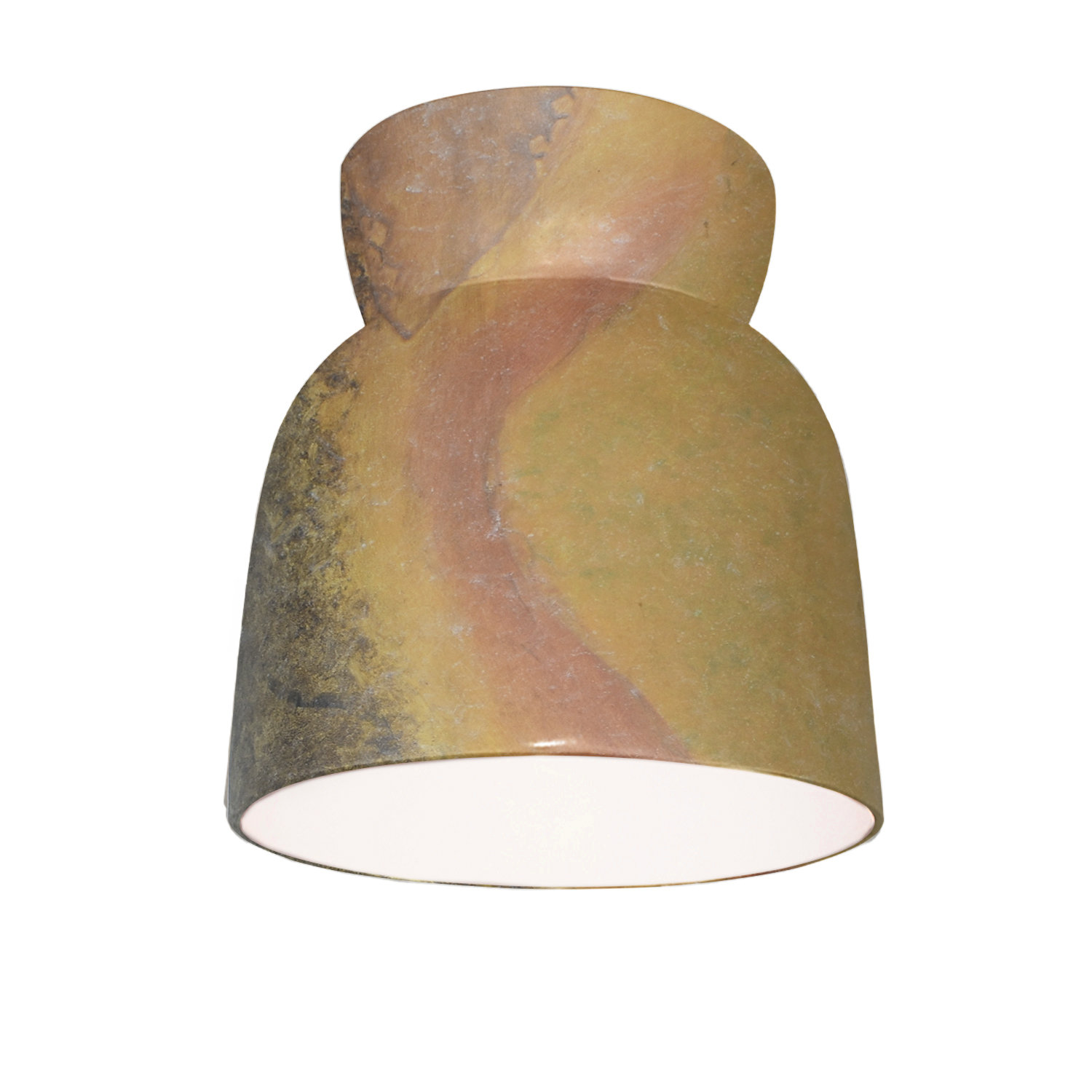 Logan 8" Single Light Flush Mount, Harvest Yellow Slate, LED (Integrated)