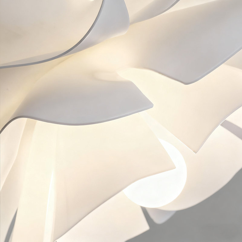 Luminaire suspendu 1 lumière fleur blanche, H 8,27 po x l 19,68 po x P 19,68 po 