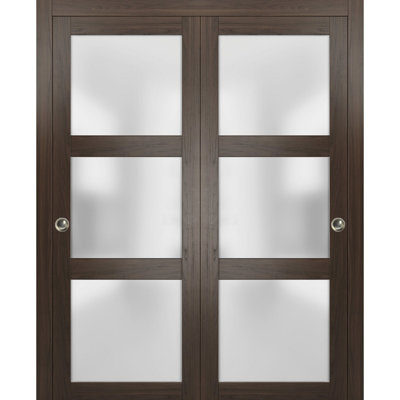 Lucia Frosted Glass Sliding Closet Doors