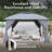 10 x 12 FT Outdoor Steel Patio Gazebo With Double Roof-114229096