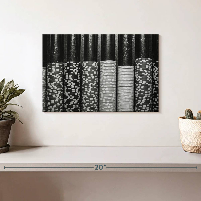 Senne Monochrome Poker Chips, 8" H x 12" W
