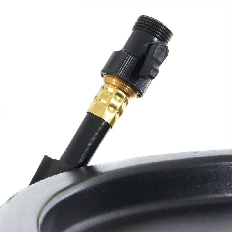 FCMP Outdoor 45 Gallon Outdoor Rain Water Catcher Barrel Container, Black