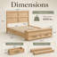 Lit plateforme avec rangement en bois avec 2 tiroirs et 2 compartiments de rangement au pied du lit-125974006-125974007