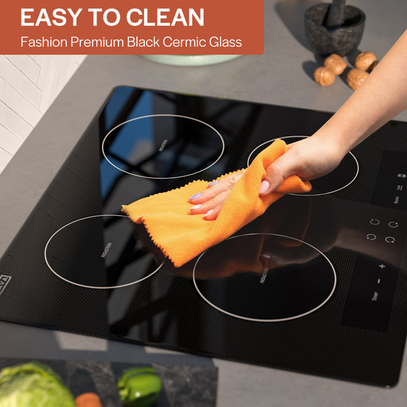 Touch Control, Built-in 24" Induction Cooktop with 4 Elements, in Black