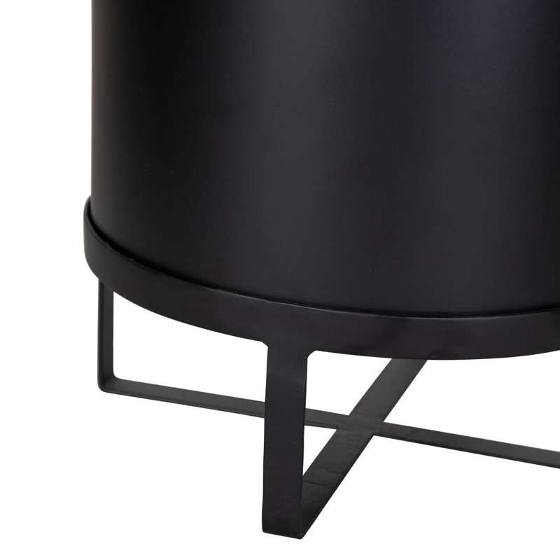 Keithley Metal Pot Planter, 14.5" H x 11" W x 11" D, Black