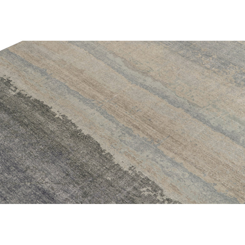Distressed Homage Wool Abstract Area Rug, Rectangle 9' x 12'
