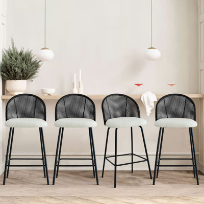 Attalla Upholstered White Boucle 27'' Stool