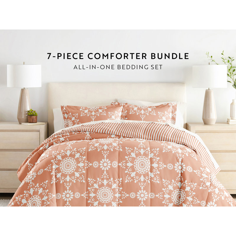 Queen Gray Microfiber Reversible Bed in a Bag Set