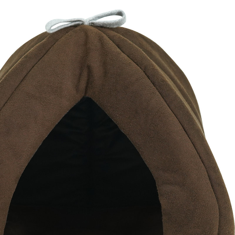 Lit pour chien à capuche, Brun, Moyen (l 16,5 po x P 16,5 po x H 16,5 po)