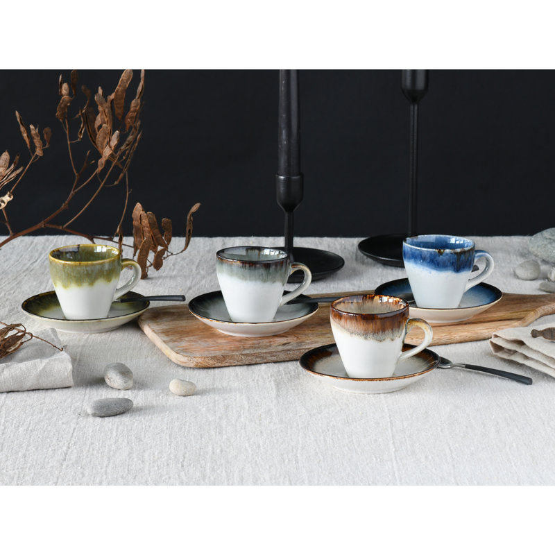 Cascade Stoneware Espresso Cup and Saucer