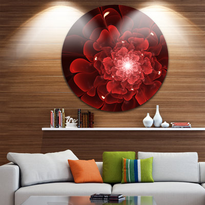 " Fractal Flower Clear Red Digital Art " Graphic Art Print