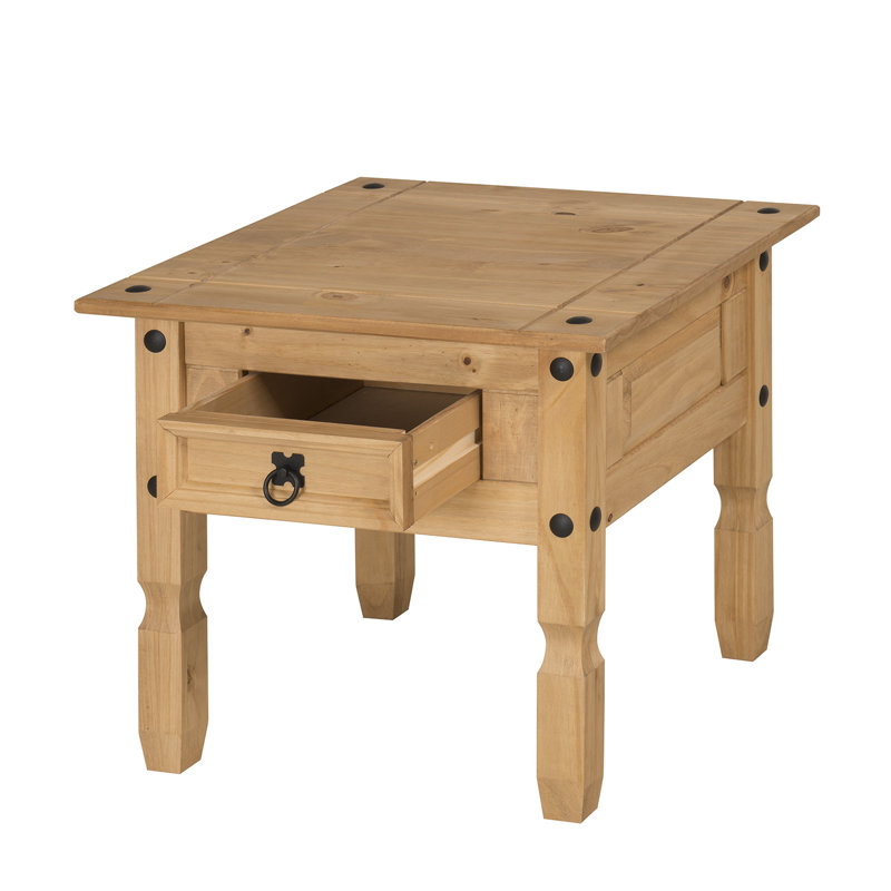 Palmea Solid Wood End Table, Antique Wax