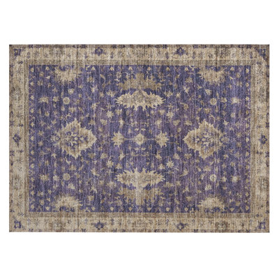 Machine Washable Indoor/Outdoor Xhevrie Purple Rug