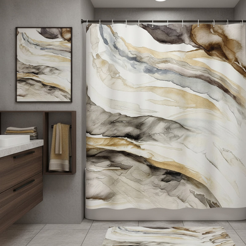 Ensemble de rideau de douche Modern