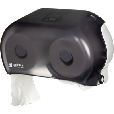 Distributeur de tissu de toilette en perle noire simple jumbo