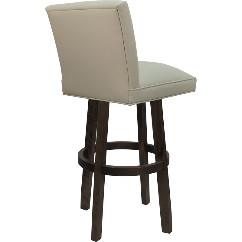 Swivel Wood Bar Stool - 30" Seat Height, Noyer foncé, Beige Océan
