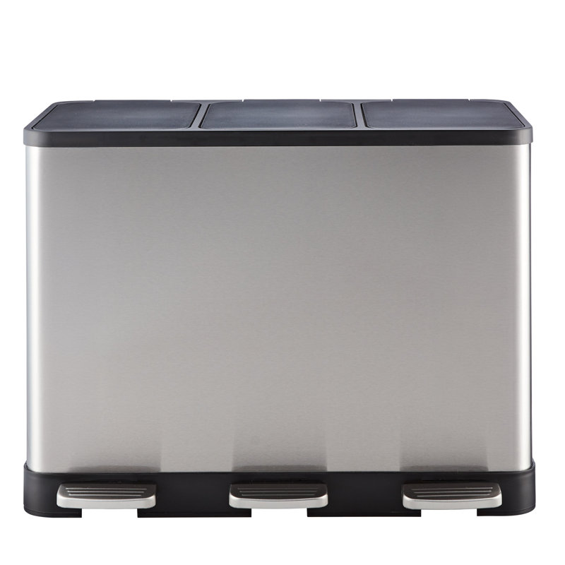 Ajavian Step On Recycling Bin, 9.2, 44cm H x 59cm W x 32cm D