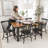 Sterling 67W Squire Trestle Dining Table With 6 High Back Spindle Dining Chairs-105299791-105299792