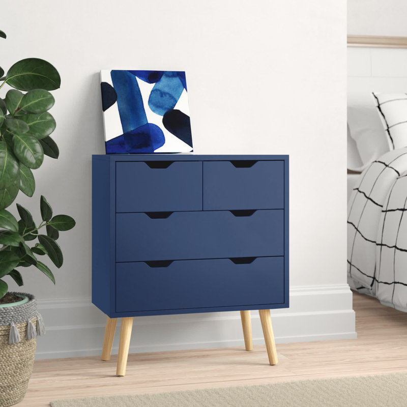 Neymar 60cm W 4 - Drawer Chest of Drawers, Nightshadow Blue