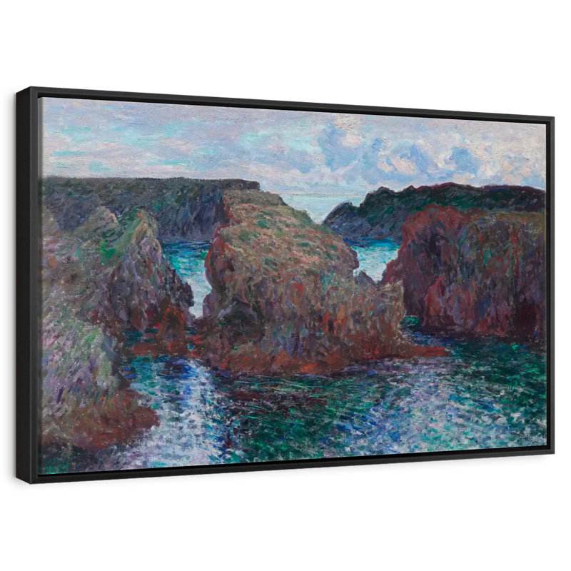 Rochers de Belle-Île à Port-Goulphar, 1886, 25 po x 17 po, Cadre flottant noir