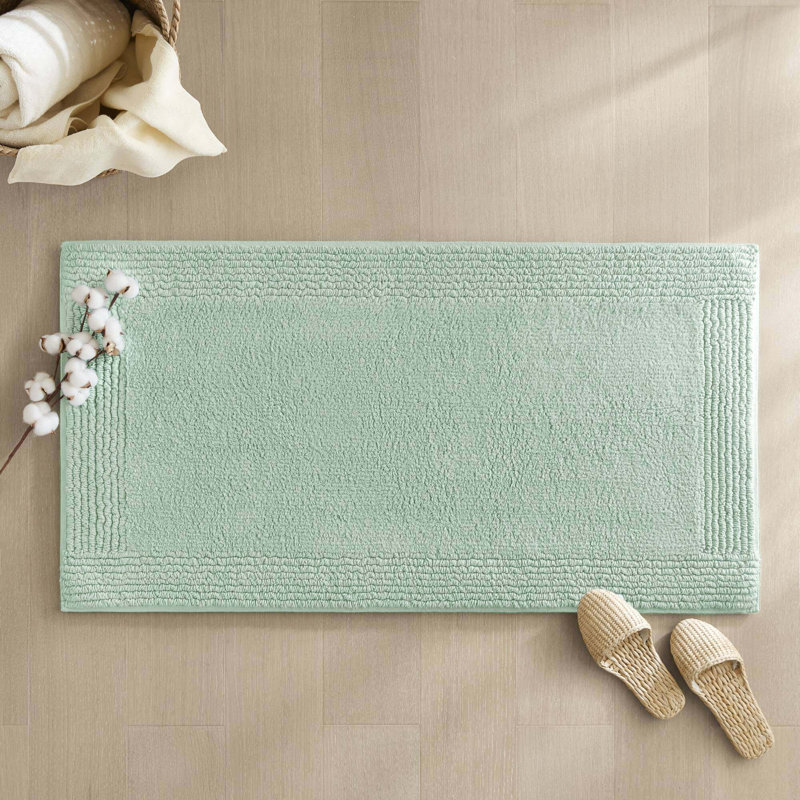 Tapis pour salle de bain réversible 100% coton 24 GSM 36 "bleu, L 44 po x l 24 po, Vert
