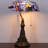 Tiffany Banker Lamp Small Stained Glass Table Lamp Tiffany Style Piano Light Blue Baroque Style Desk Lamp Angle Adjustable 10.6X15.7 Inch for Home Office Living Room Bedroom