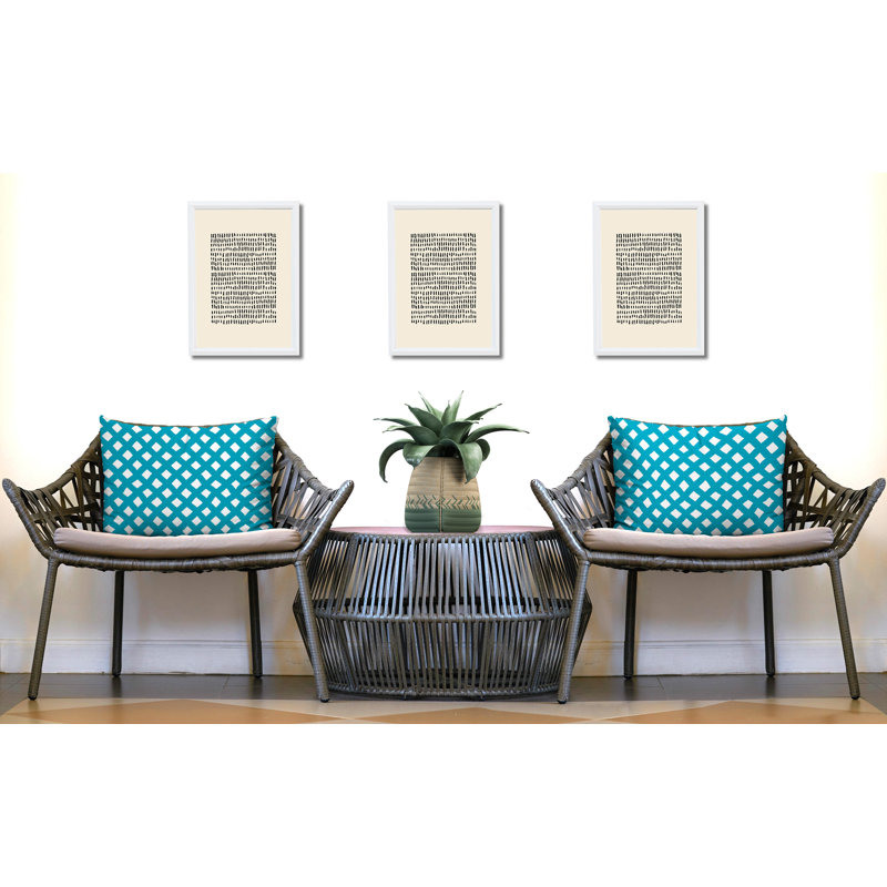 Ensemble de coussins réversibles d'intérieur / extérieur Una, 25x18, Turquoise