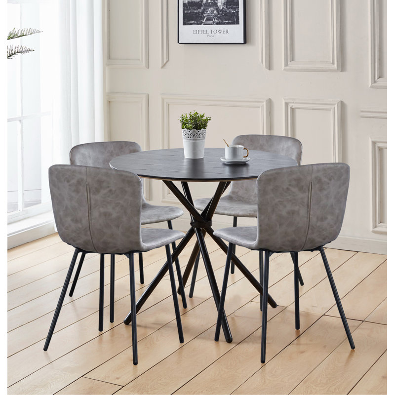 Mose 4 - Person Dining Set, Black