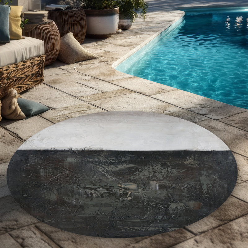 Abstract Texture - Round Outdoor Rug for Home Decor
