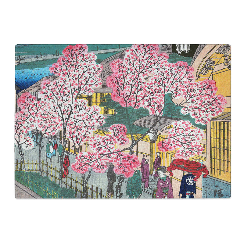 Tempered Glass Teahouse Entrance by Utagawa Hiroshige Chopping Board, 39 cm x 28.5 cm
