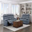 Canapé inclinable électrique moderne en cuir bleu avec ports USB, confort moelleux, 3 places, mobilier de salon (1 pièce)