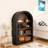 45.66" Tall Arched 4 - Shelf Wood Bookcase, Black Color, Stable , Storage For Bedroom, Vintage Modern Blend Design Wood, Black, Large In Living Room, Build, Tipping Family