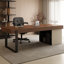 Bureau rectangulaire en bois manufacturé brun noisette-1697970557-1697970556