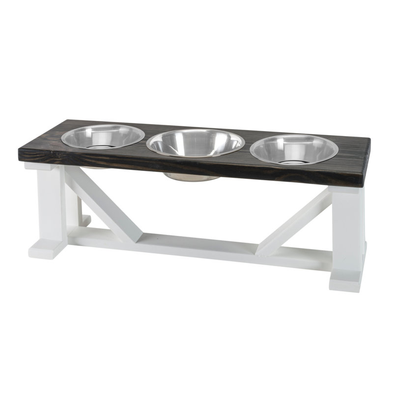 Elevated Feeder, 12", Ebony/White