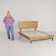 Lirim Rustic Solid Wood Platform Bed with Adjustable Headboard
