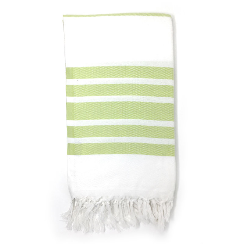 Serviette de plage 100% coton Luxury Pestemal Fouta, Vert clair