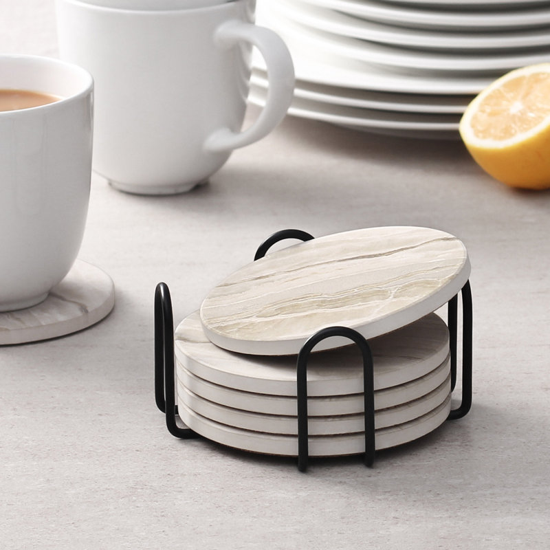 Ceramic Round 6 Piece Set, Black