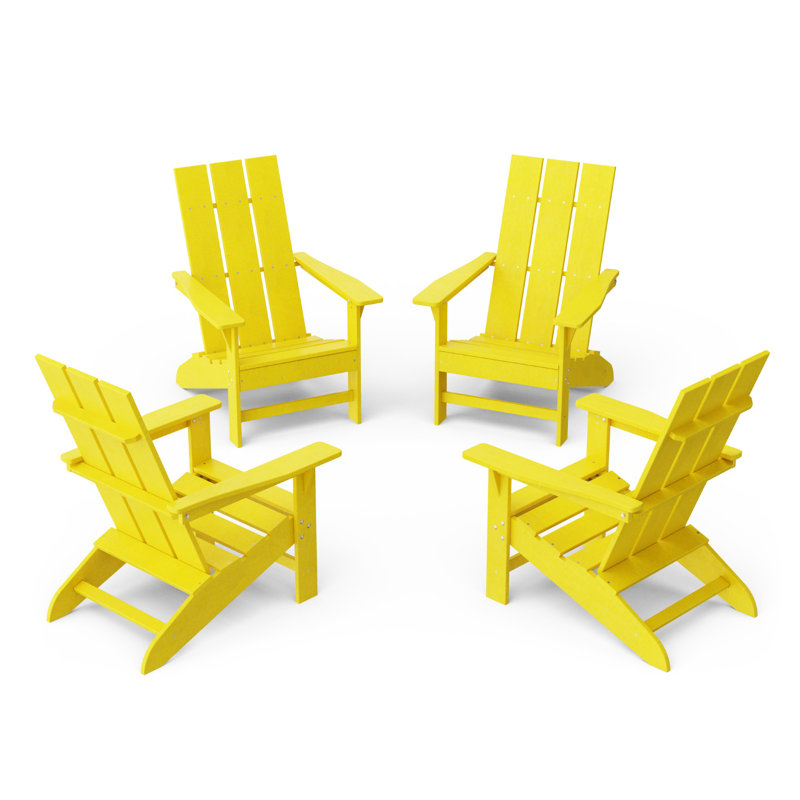 Freedom 4-Piece Modern Adirondack Conversation Set, Lemon Yellow